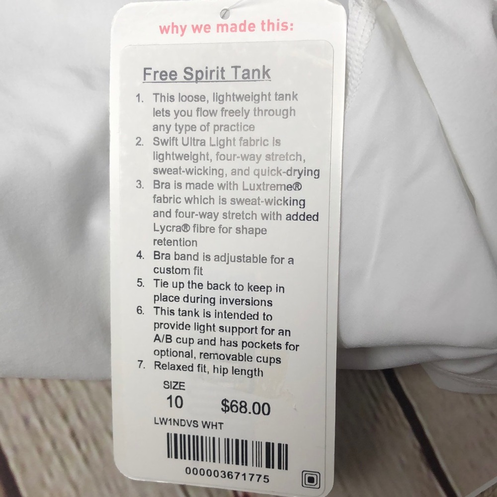 Lululemon Free Spirit Tank White - Picture 8 of 8